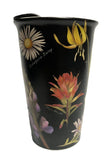 Glacier Matte Ceramic Flower Tumbler with Lid