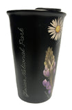 Glacier Matte Ceramic Flower Tumbler with Lid
