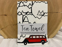 Corvidae Red Bus Tea Towel