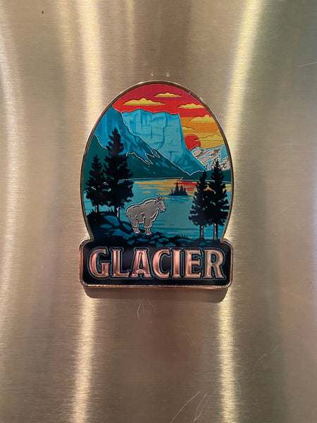 Glacier Goat Reflection Foil Magnet