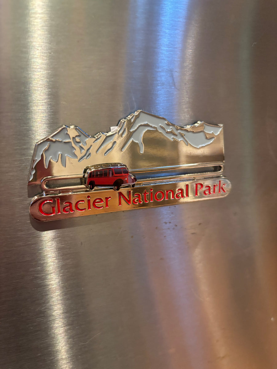 Red Bus Slider Magnet – Glacier Park Collection Online Retail Store