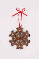 Moose Snowflake Wooden Ornament - Made in the USA