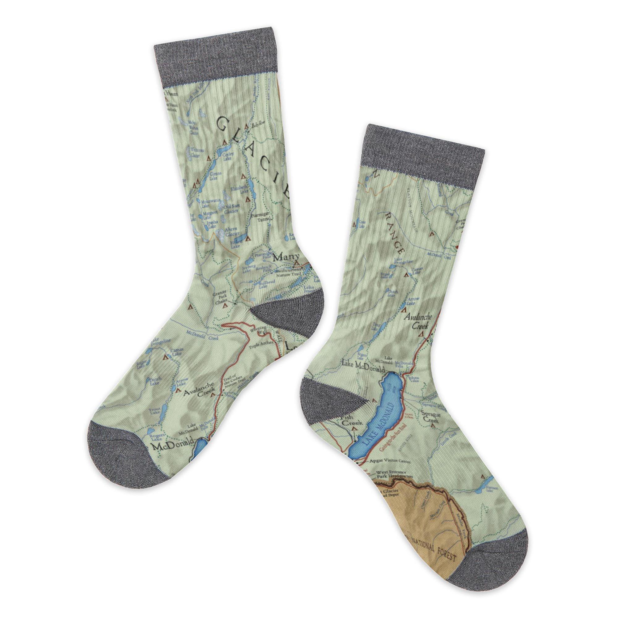 Map Socks Glacier Map Socks – Glacier Park Collection Online Retail Store