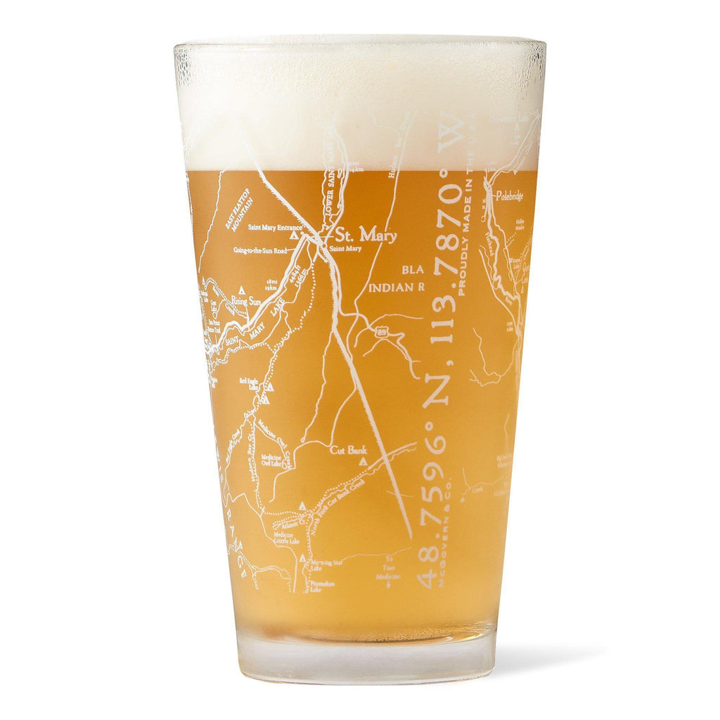 GLACIER MAP PINT – Glacier Park Collection Online Retail Store